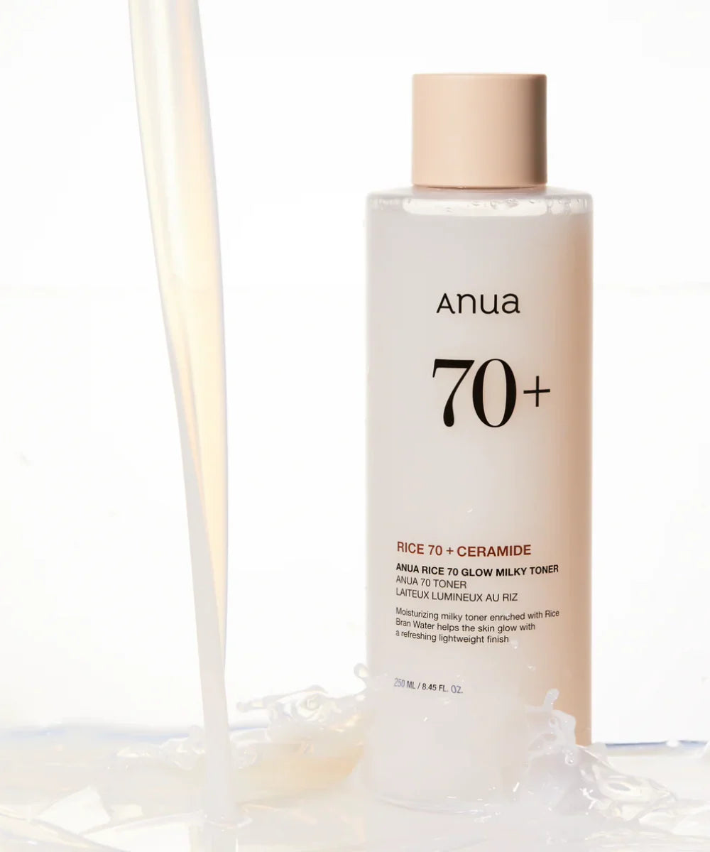 ANUA RICE 70+ CERAMIDE GLOW MILKY TONER ( 250ml )