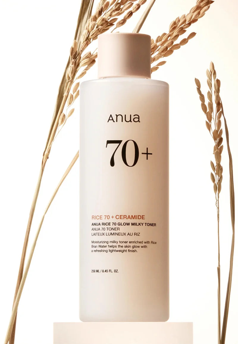 ANUA RICE 70+ CERAMIDE GLOW MILKY TONER ( 250ml )