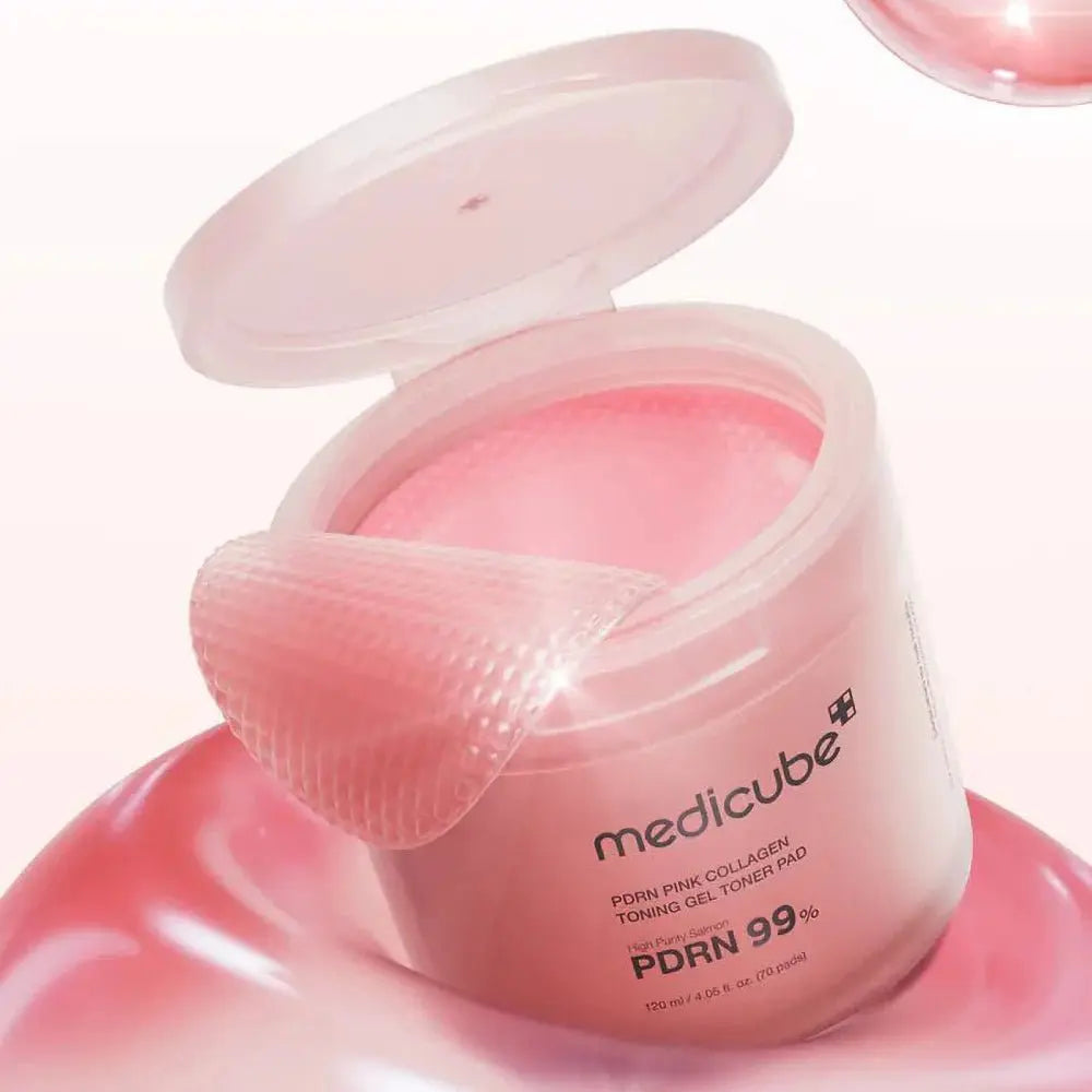 MEDICUBE PDRN PINK COLLAGEEN TONING GEL TONER PAD ( 70 pads )